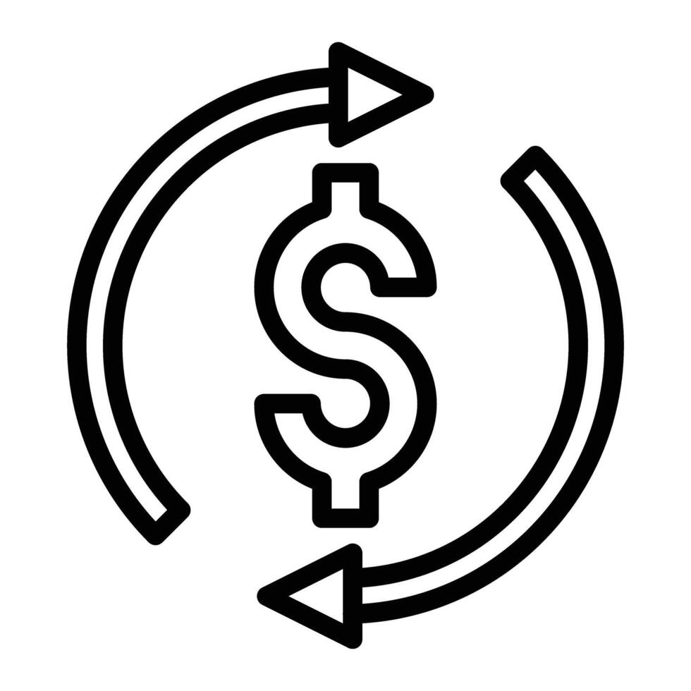 Refund Line Icon Design vector