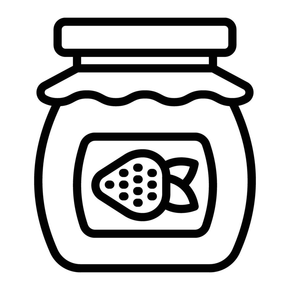 Jam Jar Line Icon Design vector