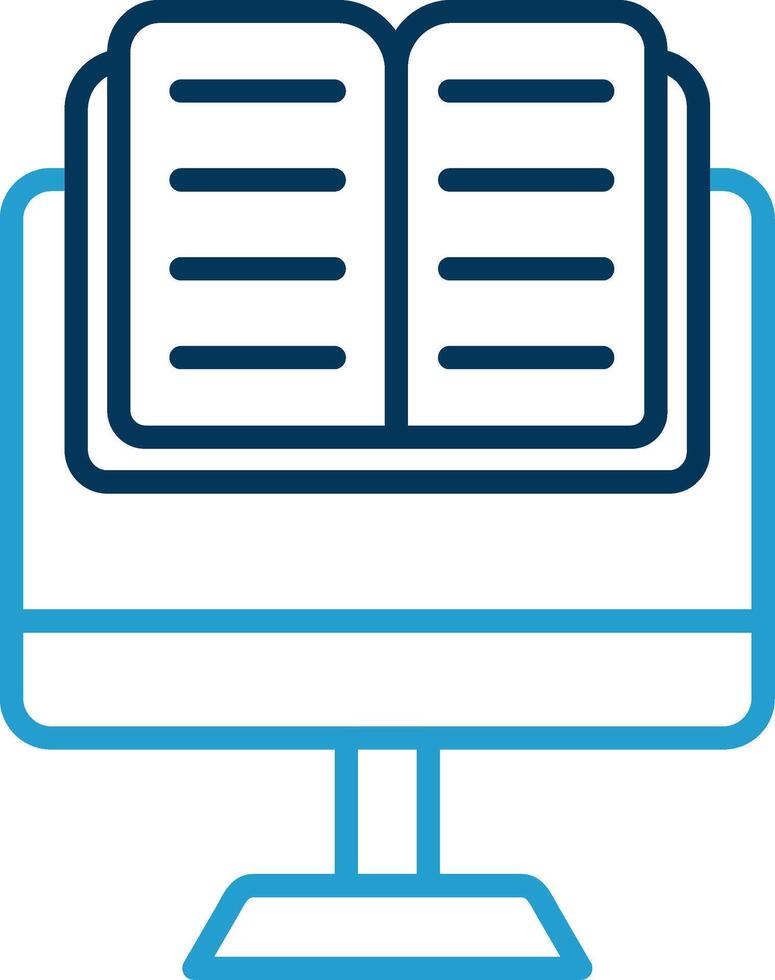 OnLine Blue Two Color Learning Line Blue Two Color Icon vector