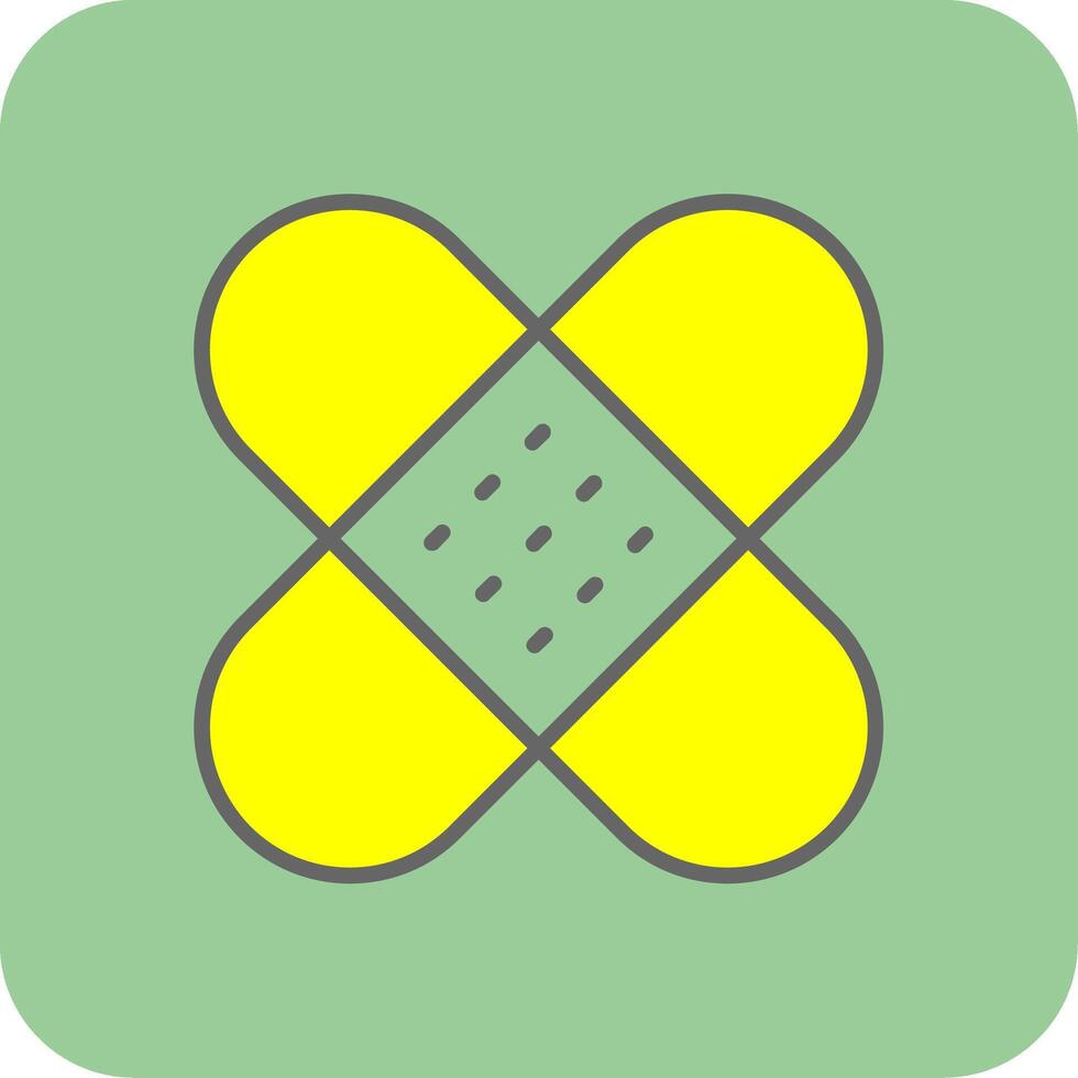 Band Aid Filled Yellow Icon vector