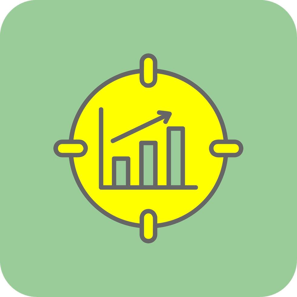 datos analítica lleno amarillo icono vector