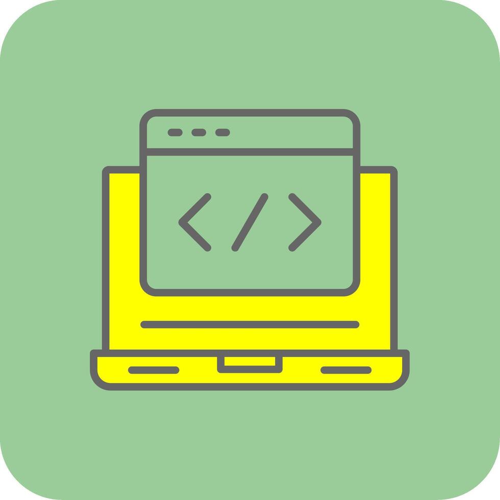 Web Development Filled Yellow Icon vector