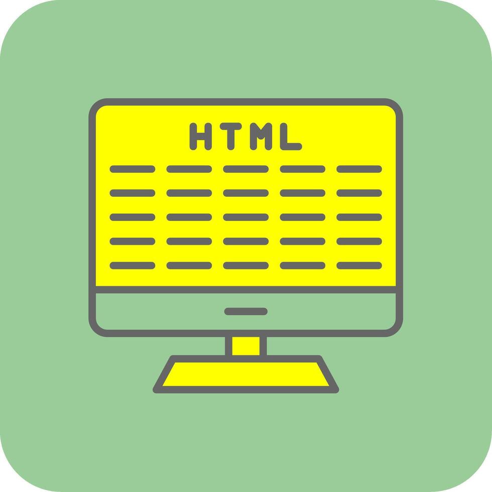 Web Development Filled Yellow Icon vector