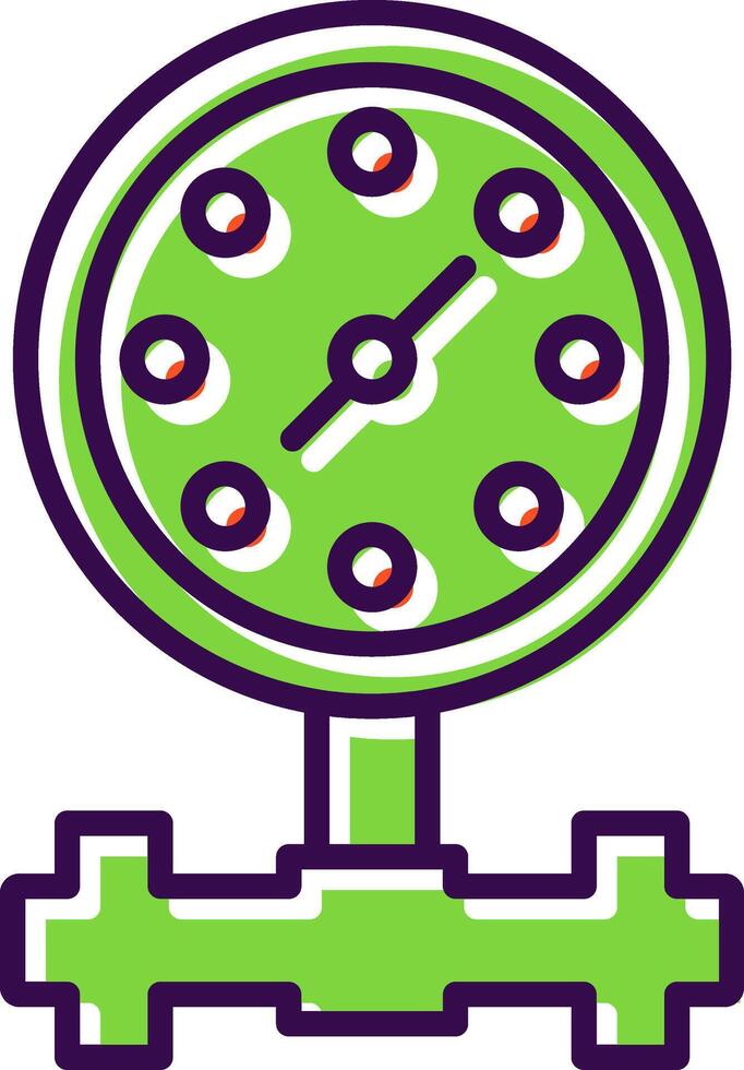 Pressure Gauge filled Design Icon vector