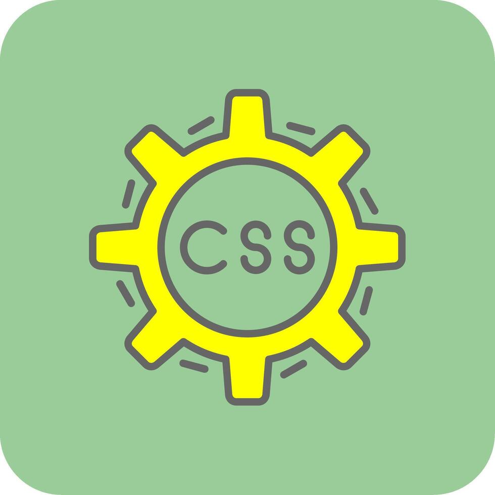 Css Coding Filled Yellow Icon vector