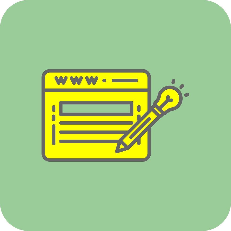 Website Design Filled Yellow Icon vector