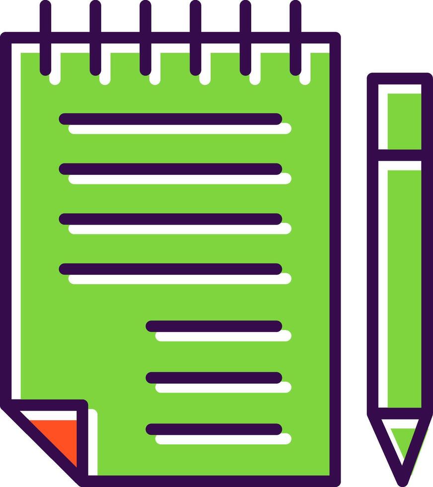 Note Pad filled Design Icon vector
