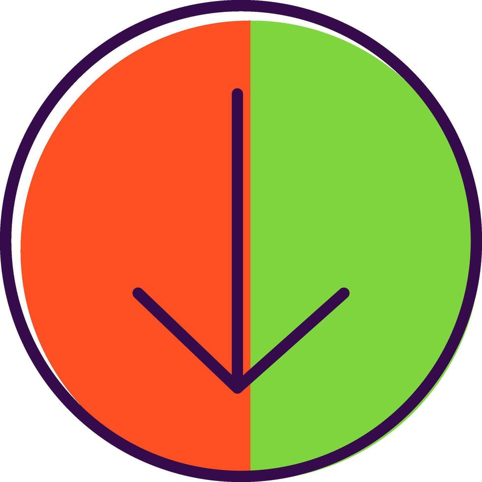 Down Arrow filled Design Icon vector