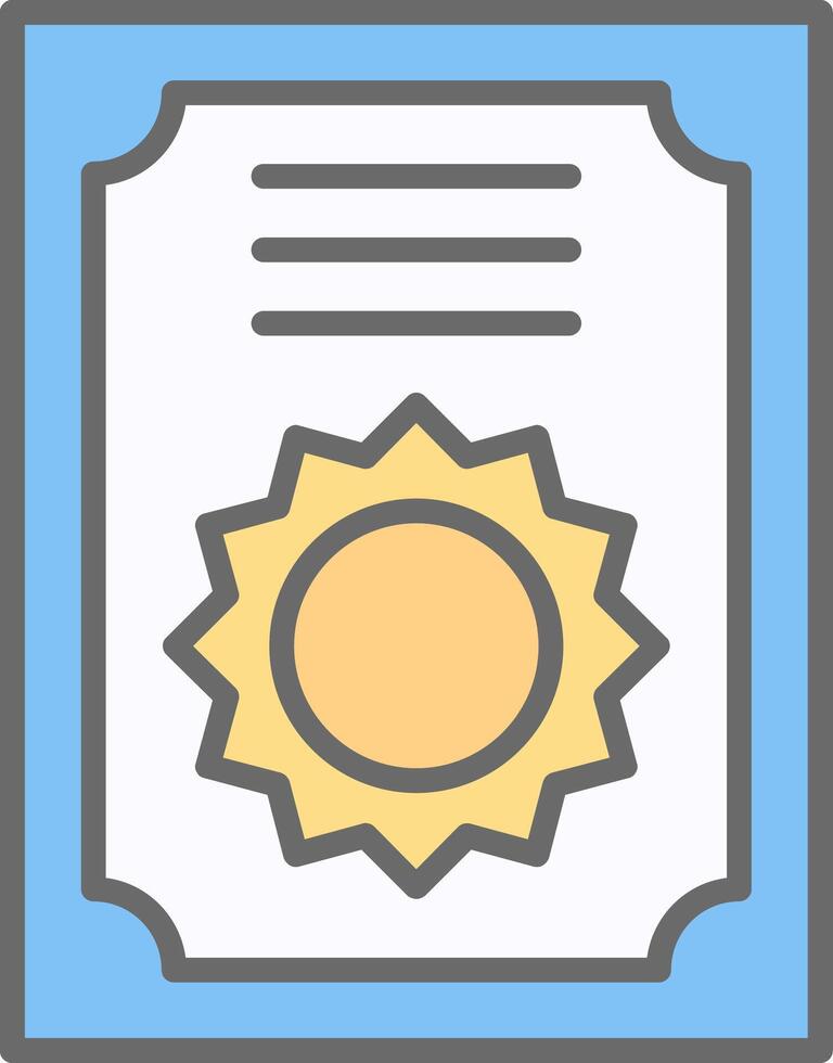 Certificate Line Filled Light Icon vector
