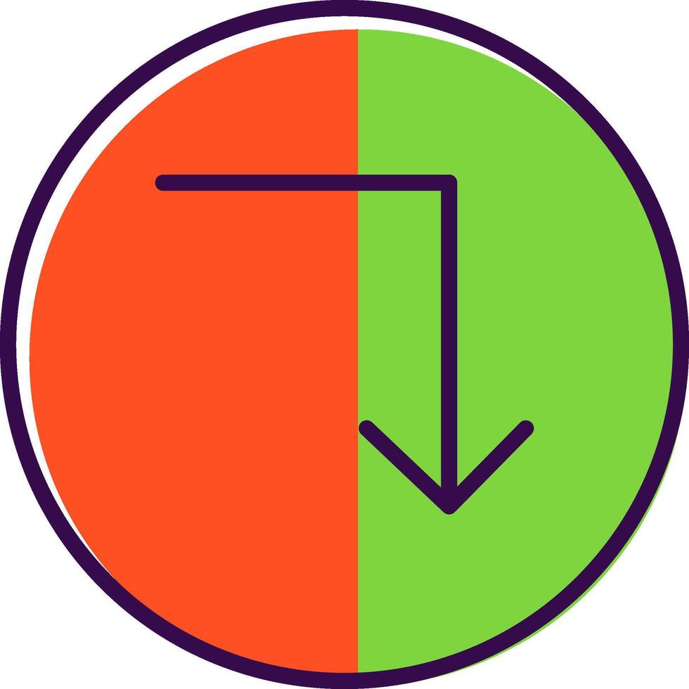 Turn Down filled Design Icon vector