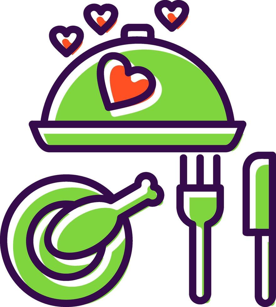 Dinner filled Design Icon vector