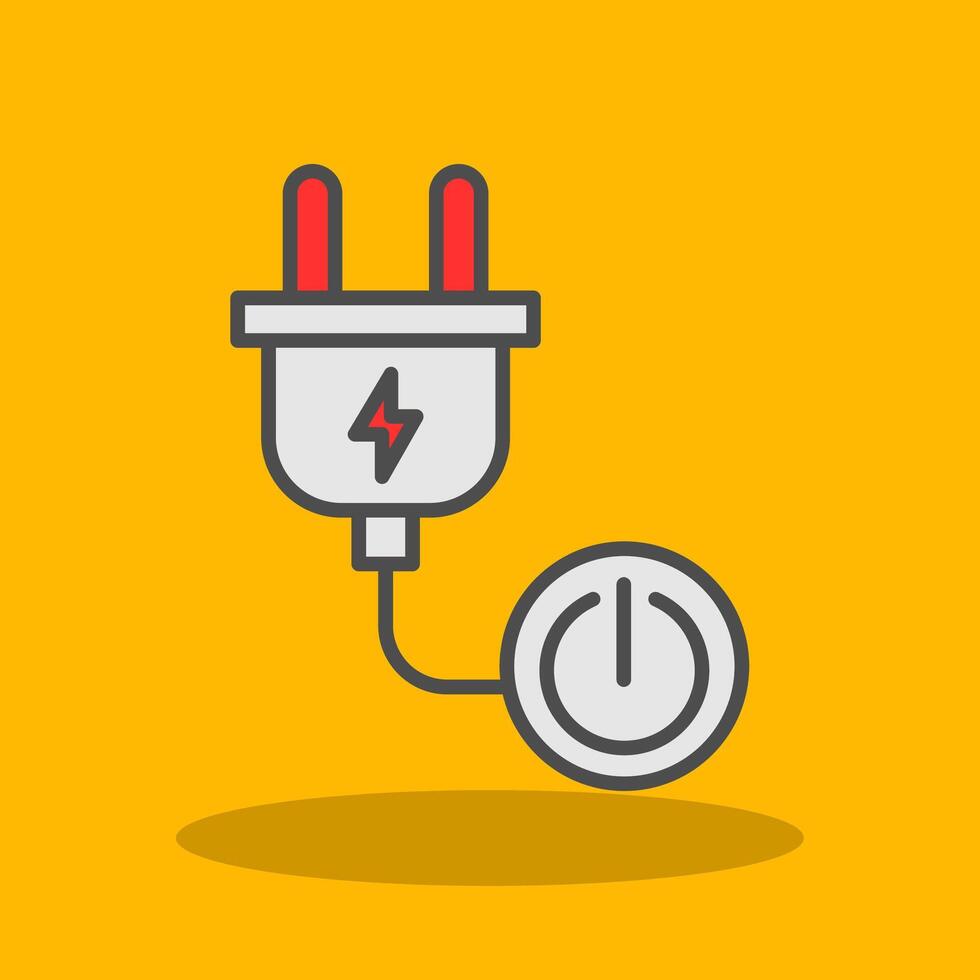 Power Button Filled Shadow Icon vector