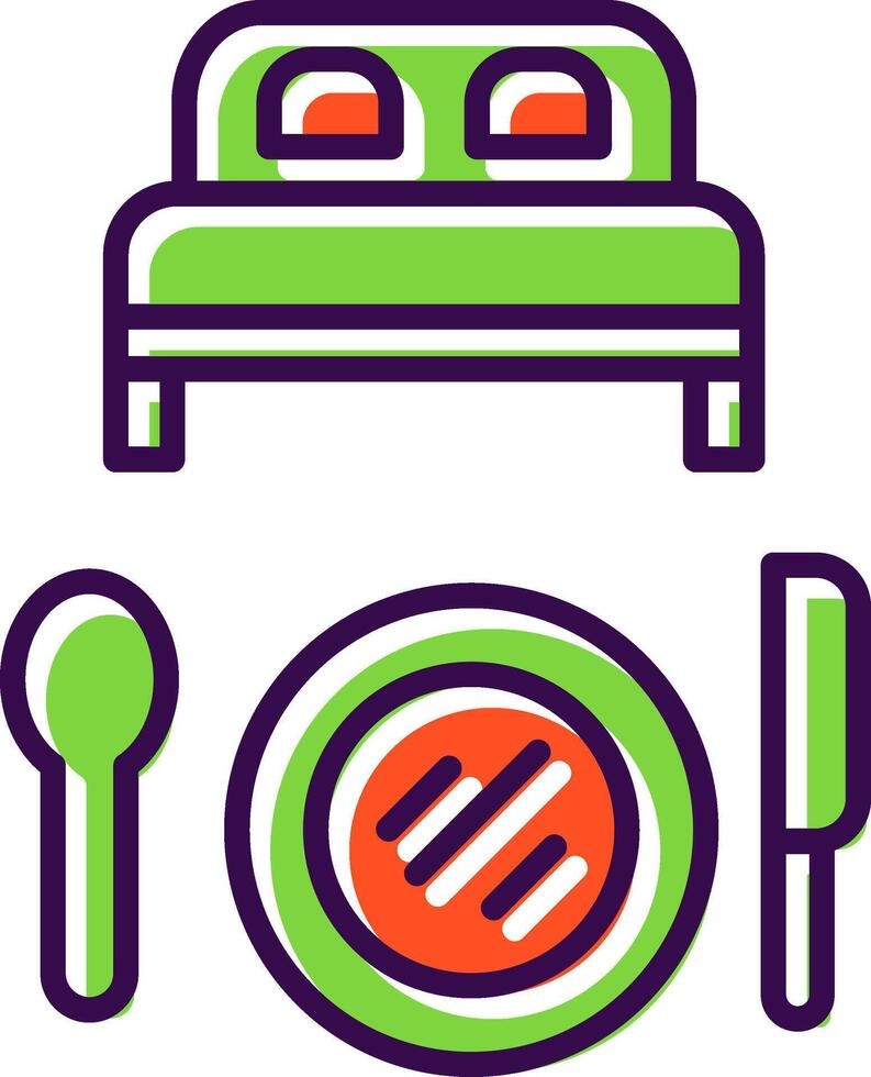 Bed And Breakfast filled Design Icon vector