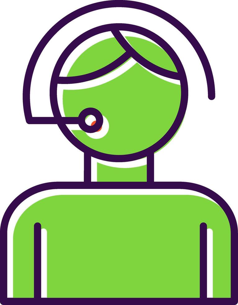 Call Center Agent filled Design Icon vector