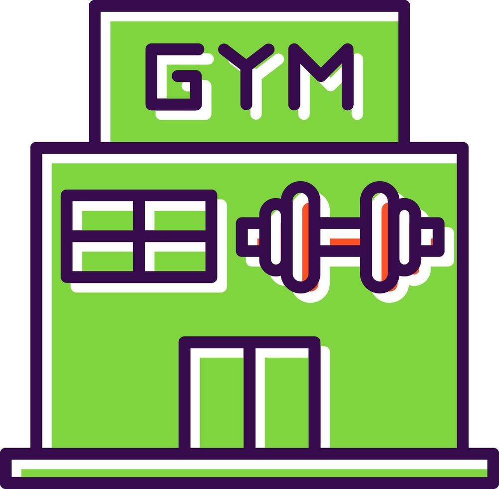 gimnasio lleno diseño icono vector