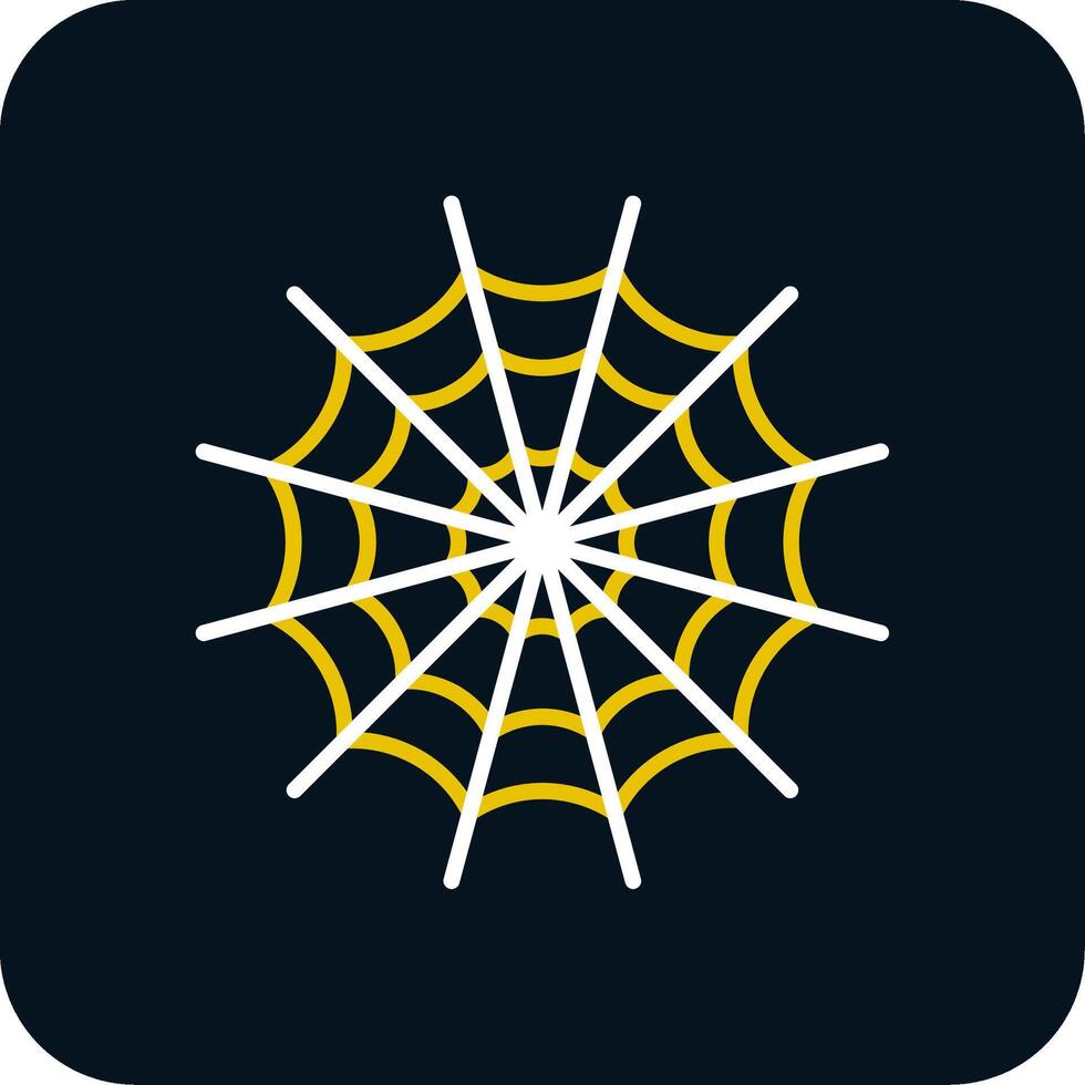 Spider Web Line Red Circle Icon vector
