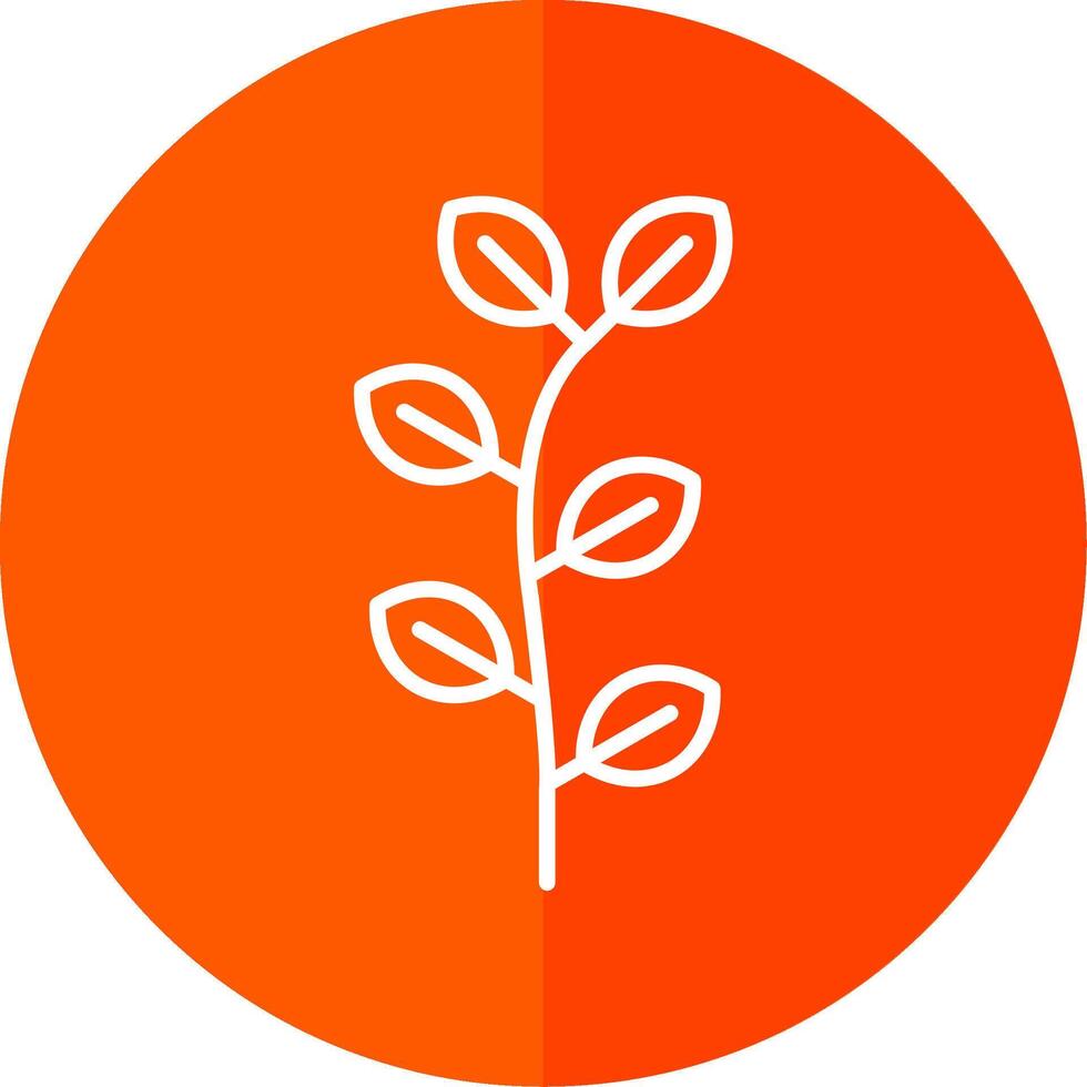 Eucalyptus Line Red Circle Icon vector