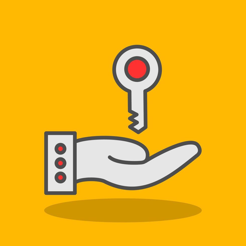 Hand Over Filled Shadow Icon vector