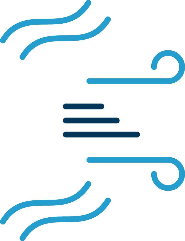 Wind Line Blue Two Color Icon vector