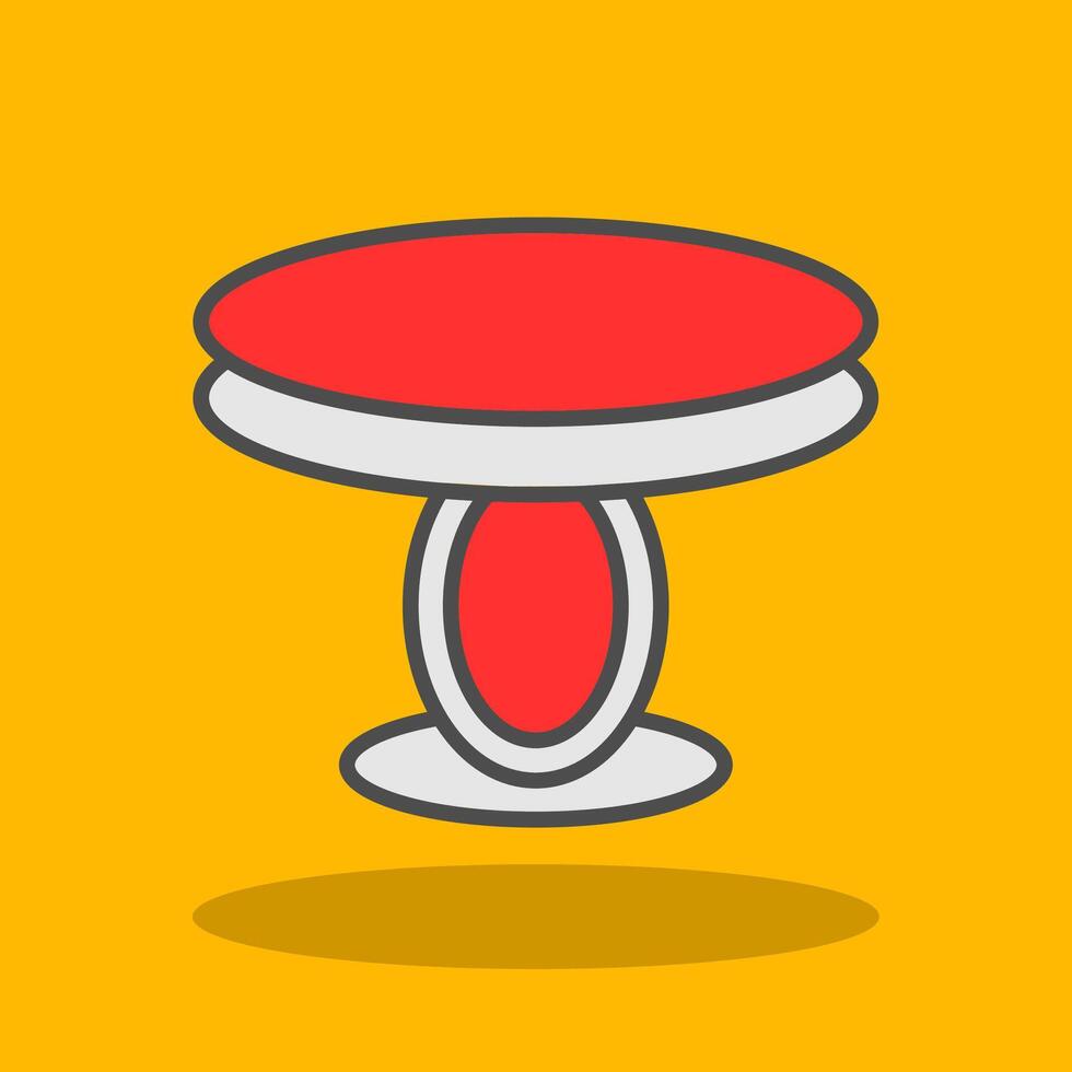 Dining Table Filled Shadow Icon vector