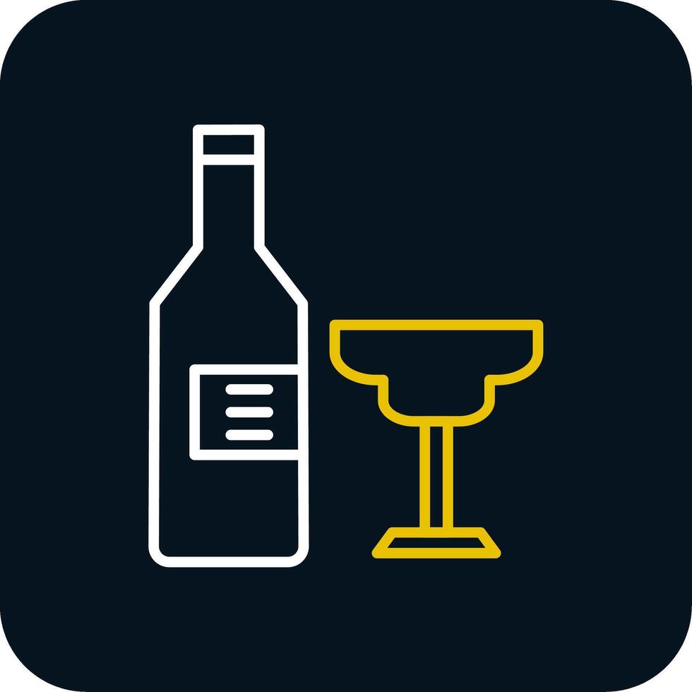 Alcohol Line Yellow White Icon vector