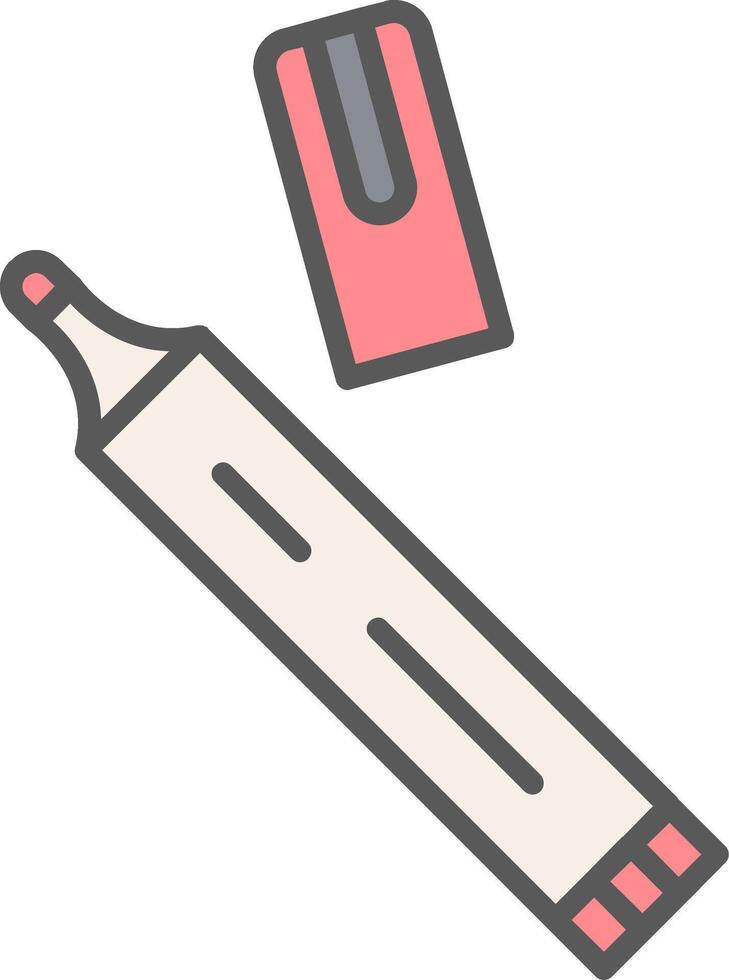 Pen Line Filled Light Icon vector