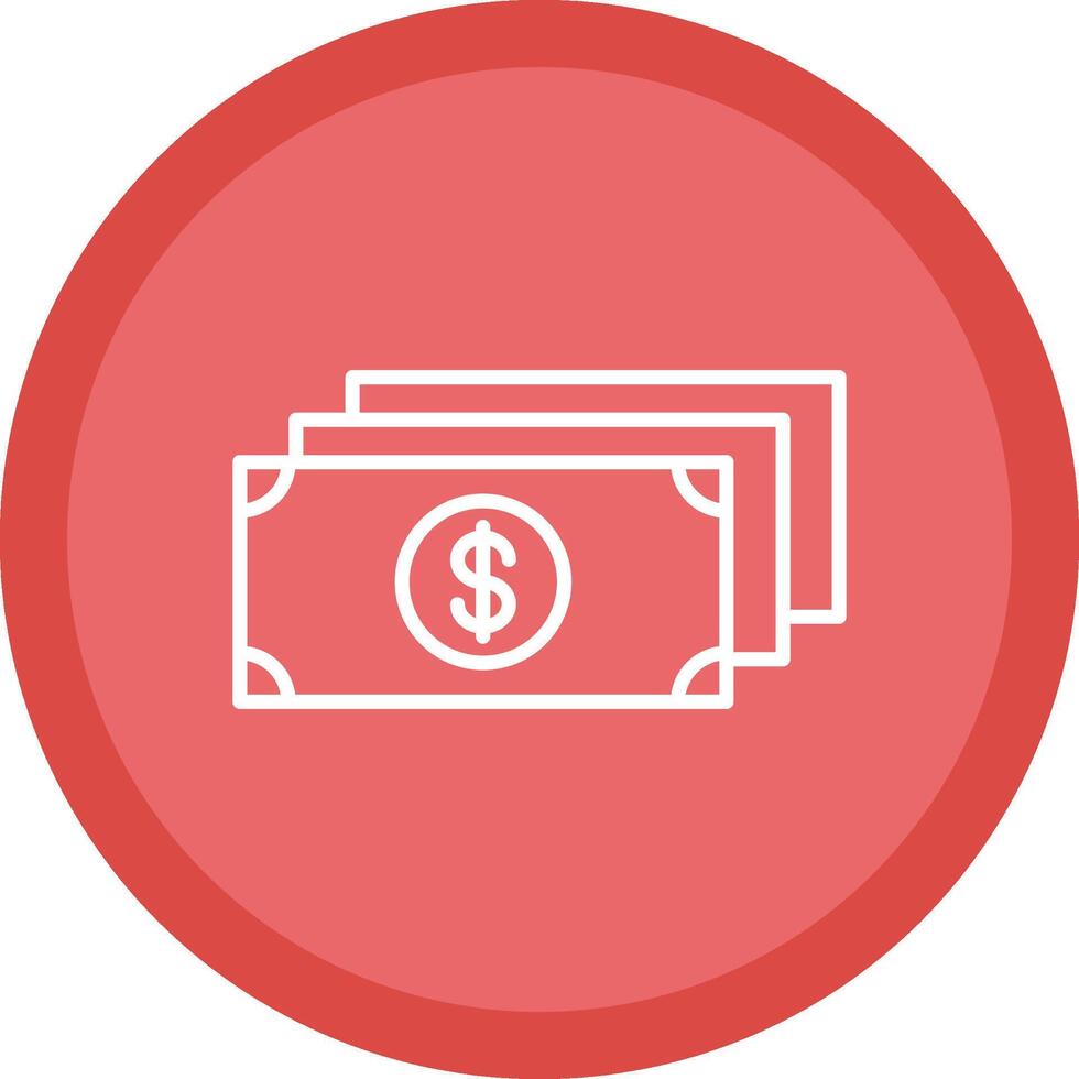 Dollar Line Multi Circle Icon vector