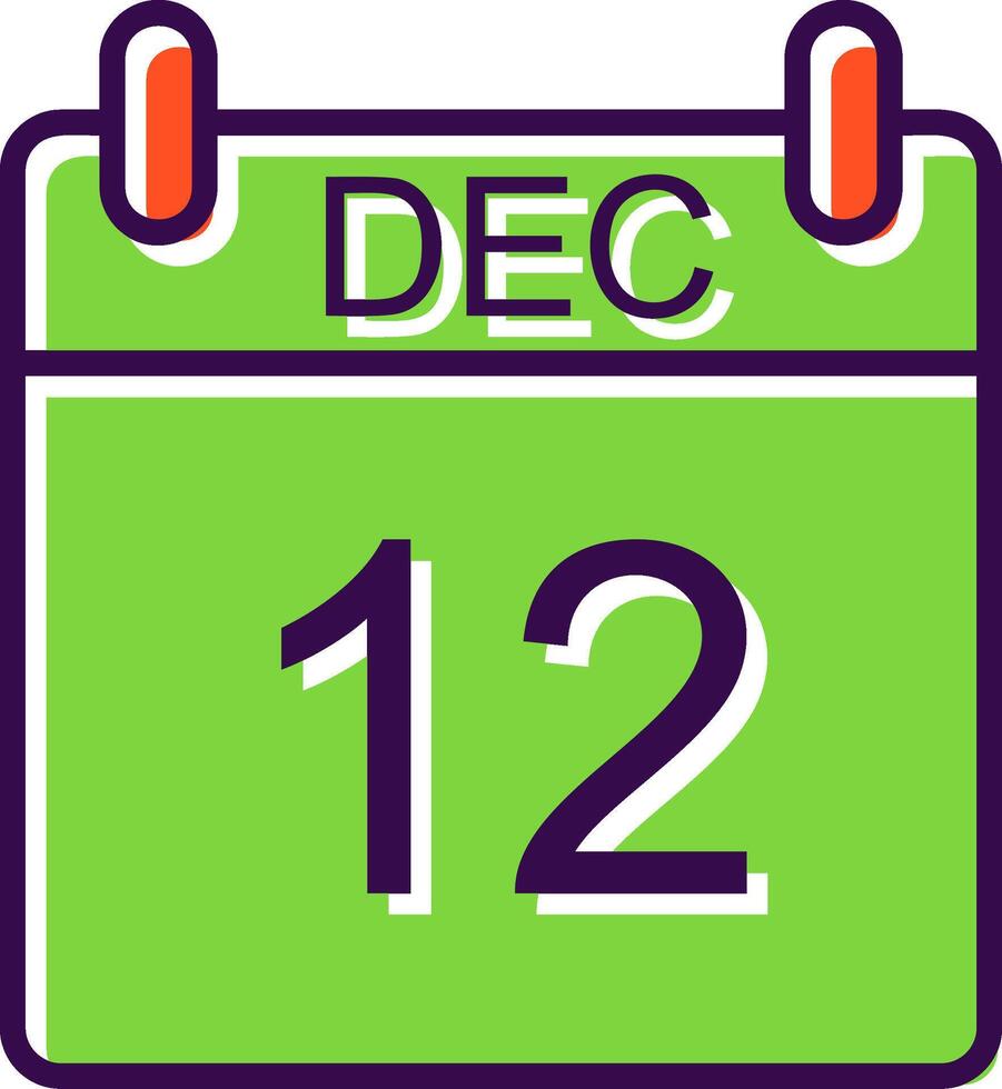 December filled Design Icon vector