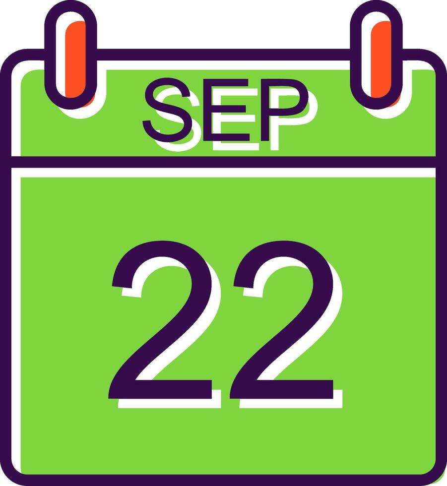 September filled Design Icon vector