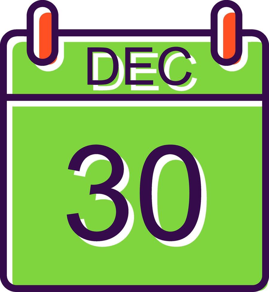 December filled Design Icon vector