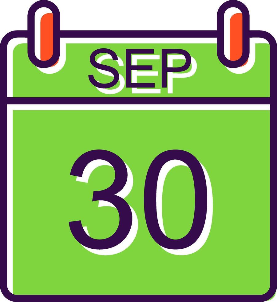 September filled Design Icon vector