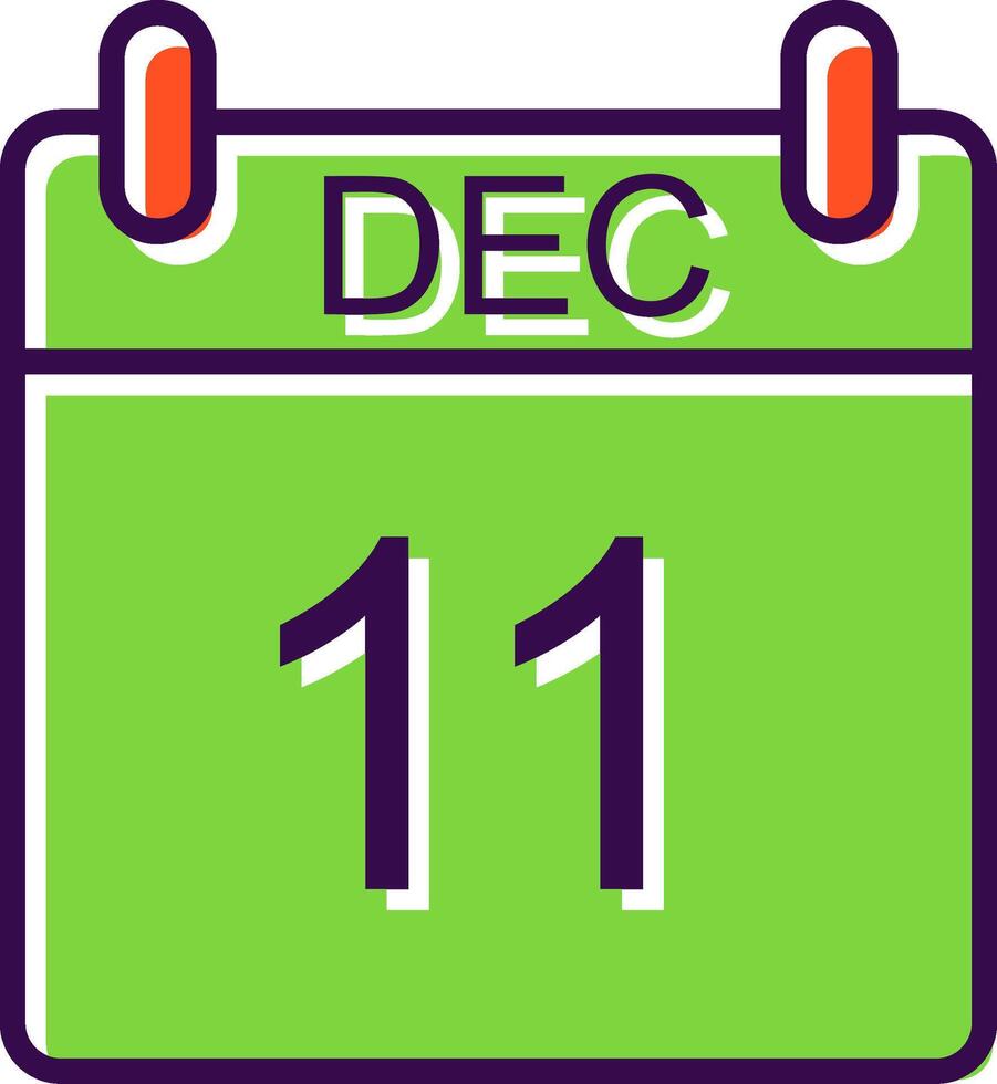 December filled Design Icon vector