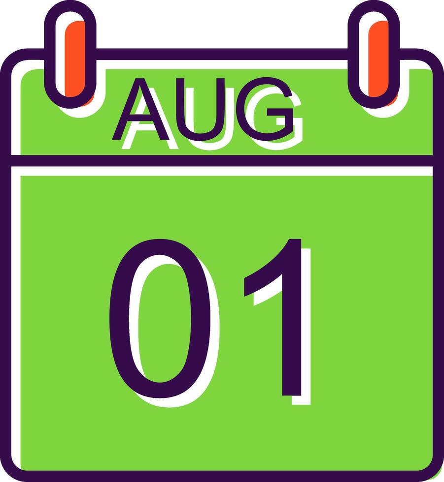 August filled Design Icon vector