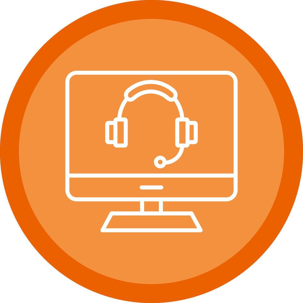 Computer Line Multi Circle Icon vector