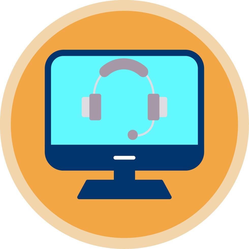 Computer Flat Multi Circle Icon vector