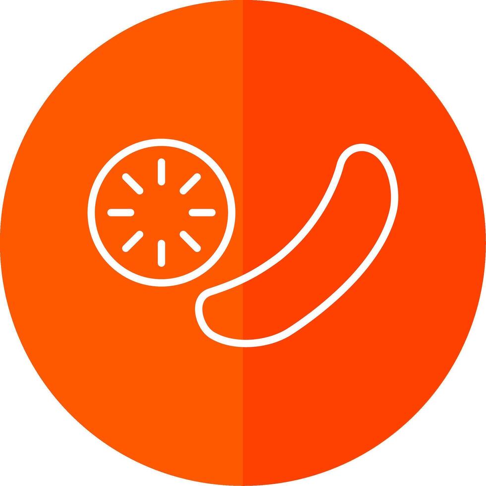 Cucumber Line Yellow White Icon vector