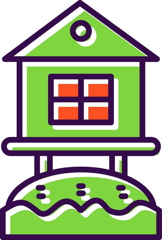 Beach Hut filled Design Icon vector