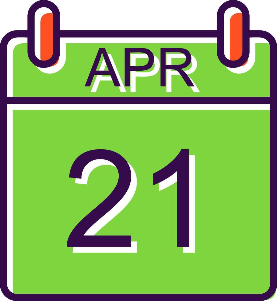 April filled Design Icon vector