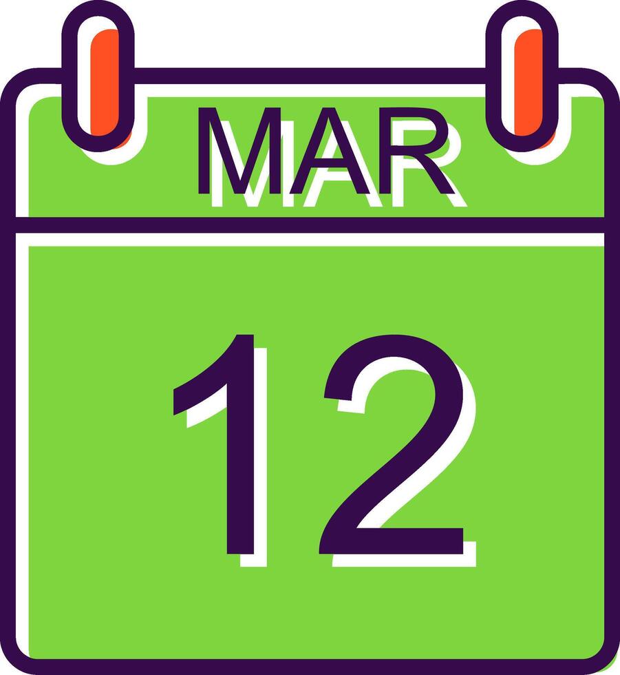 March filled Design Icon vector