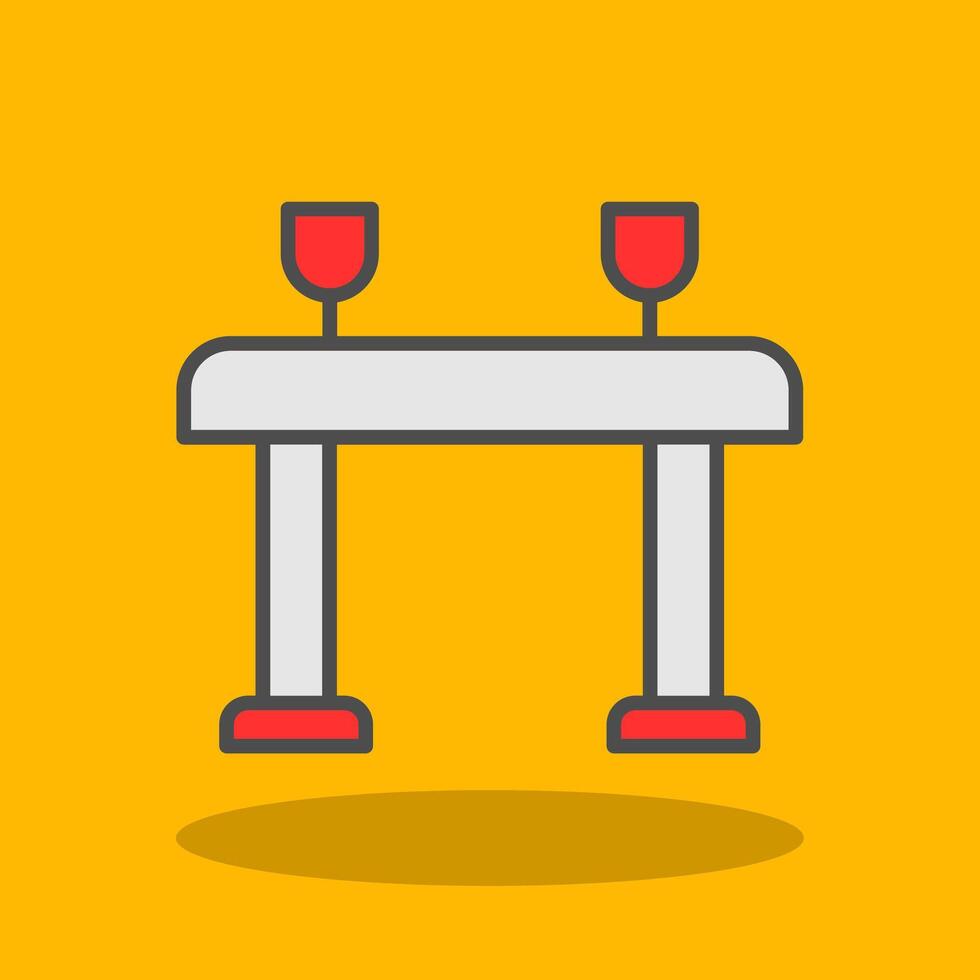 Table Filled Shadow Icon vector