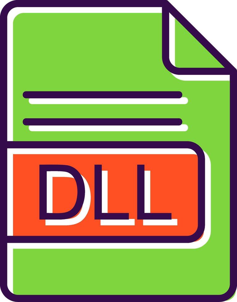 dll archivo formato lleno diseño icono vector