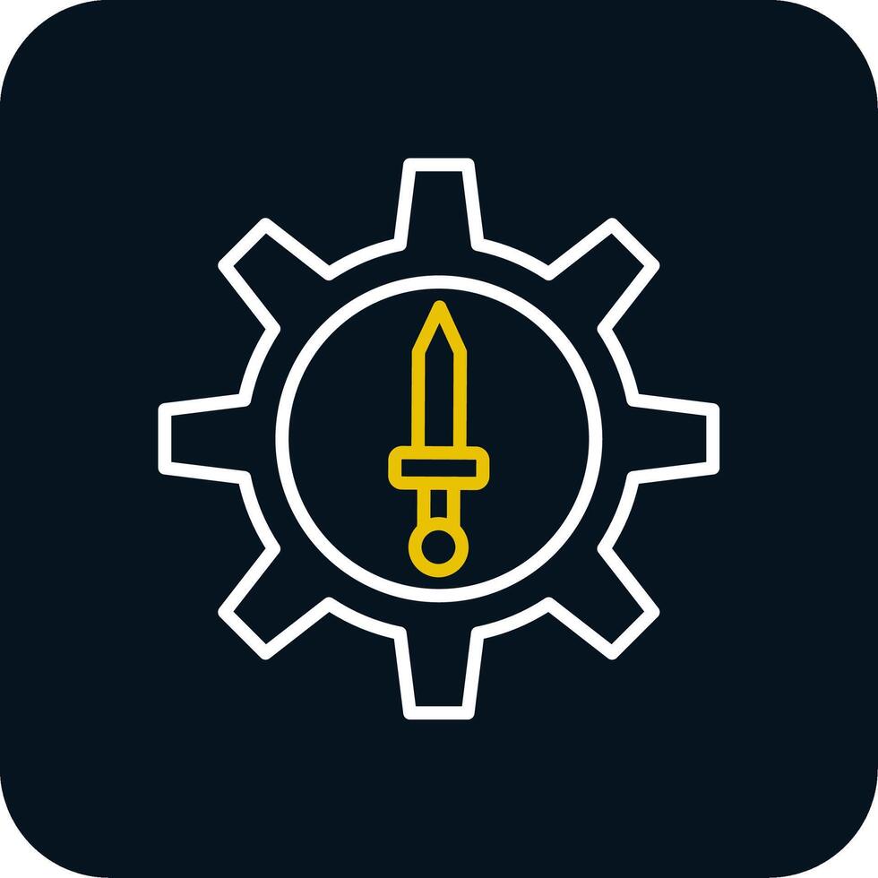 Attack Line Red Circle Icon vector