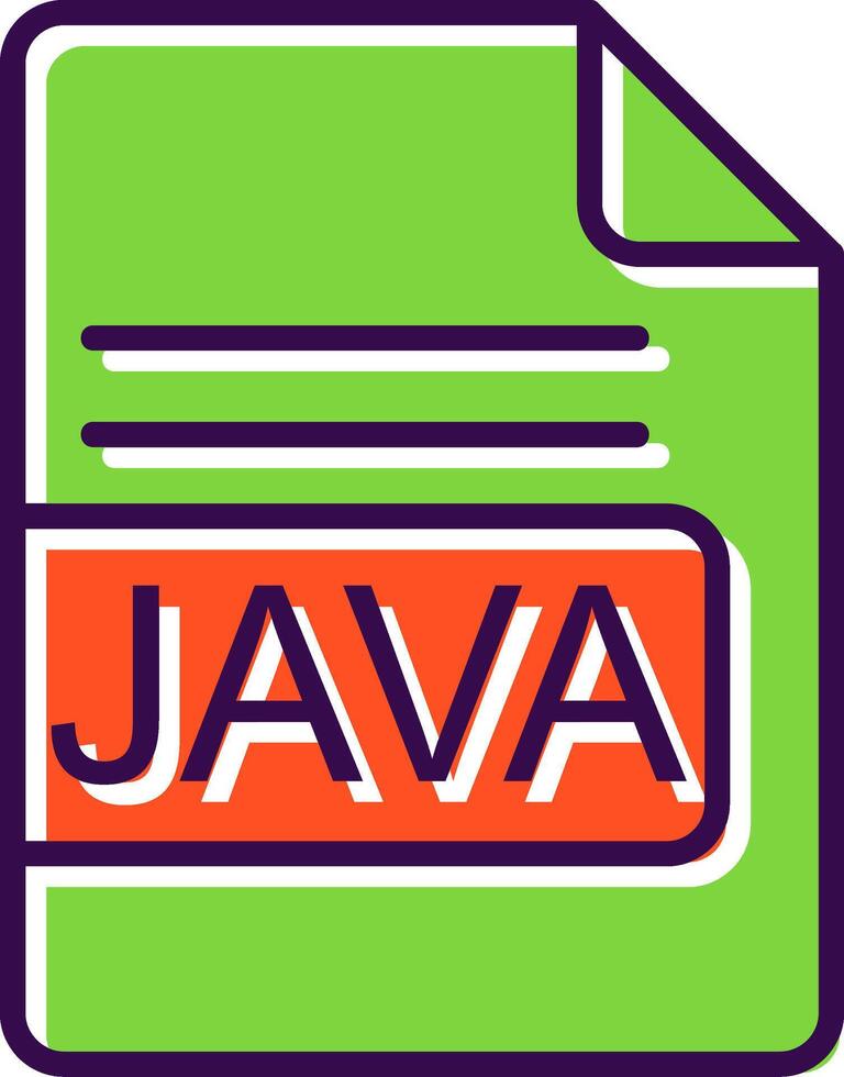 JAVA File Format filled Design Icon vector