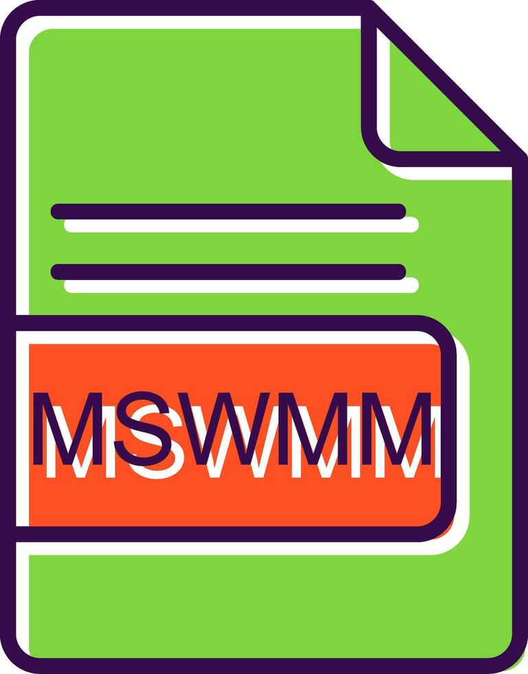 MSWMM File Format filled Design Icon vector