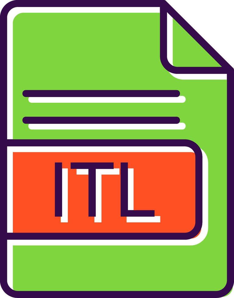 ITL File Format filled Design Icon vector
