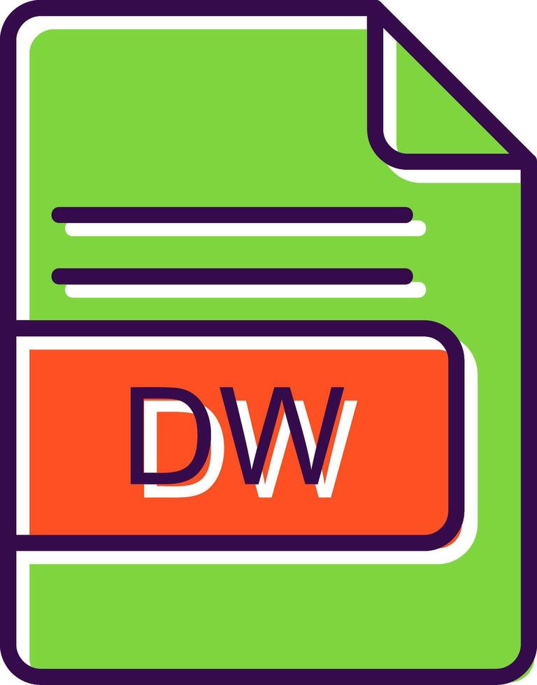 DW File Format filled Design Icon vector