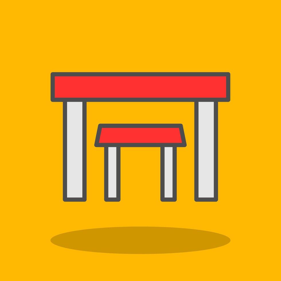 Tables Filled Shadow Icon vector