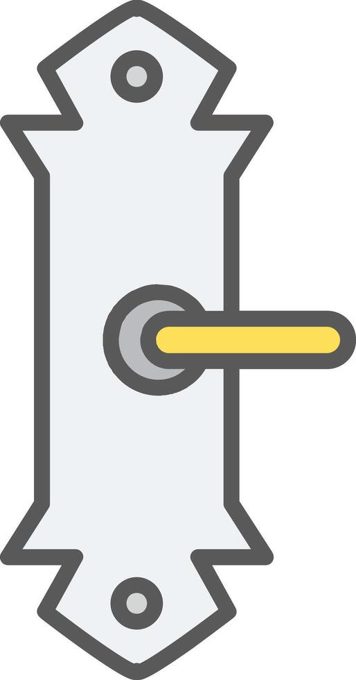 Door Handle Line Filled Light Icon vector