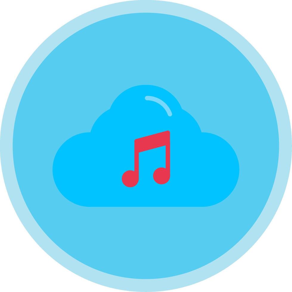 Cloud Flat Multi Circle Icon vector