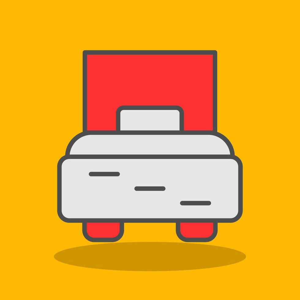 Single Bed Filled Shadow Icon vector